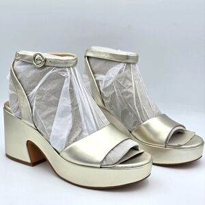 Marc Fisher Silver Platform Sandals